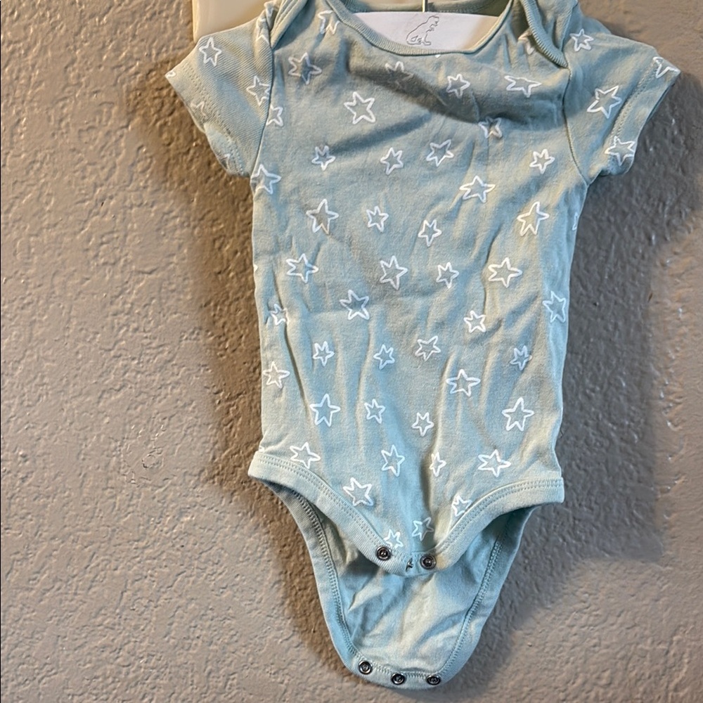 Cloud Island Blue and White Bodysuit with Floral Print